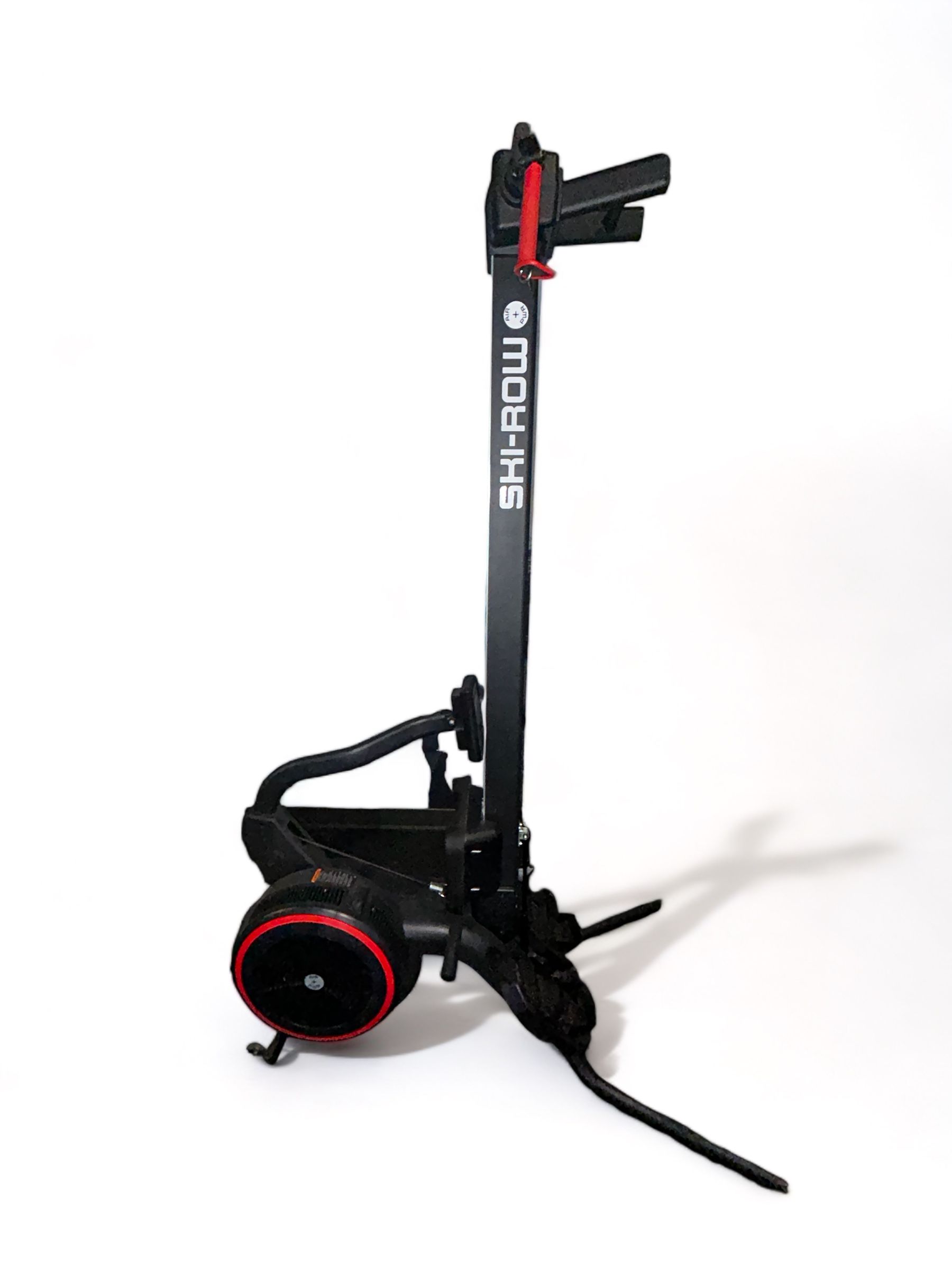 Black and red SH-ROW archery stand, angled view on white background.