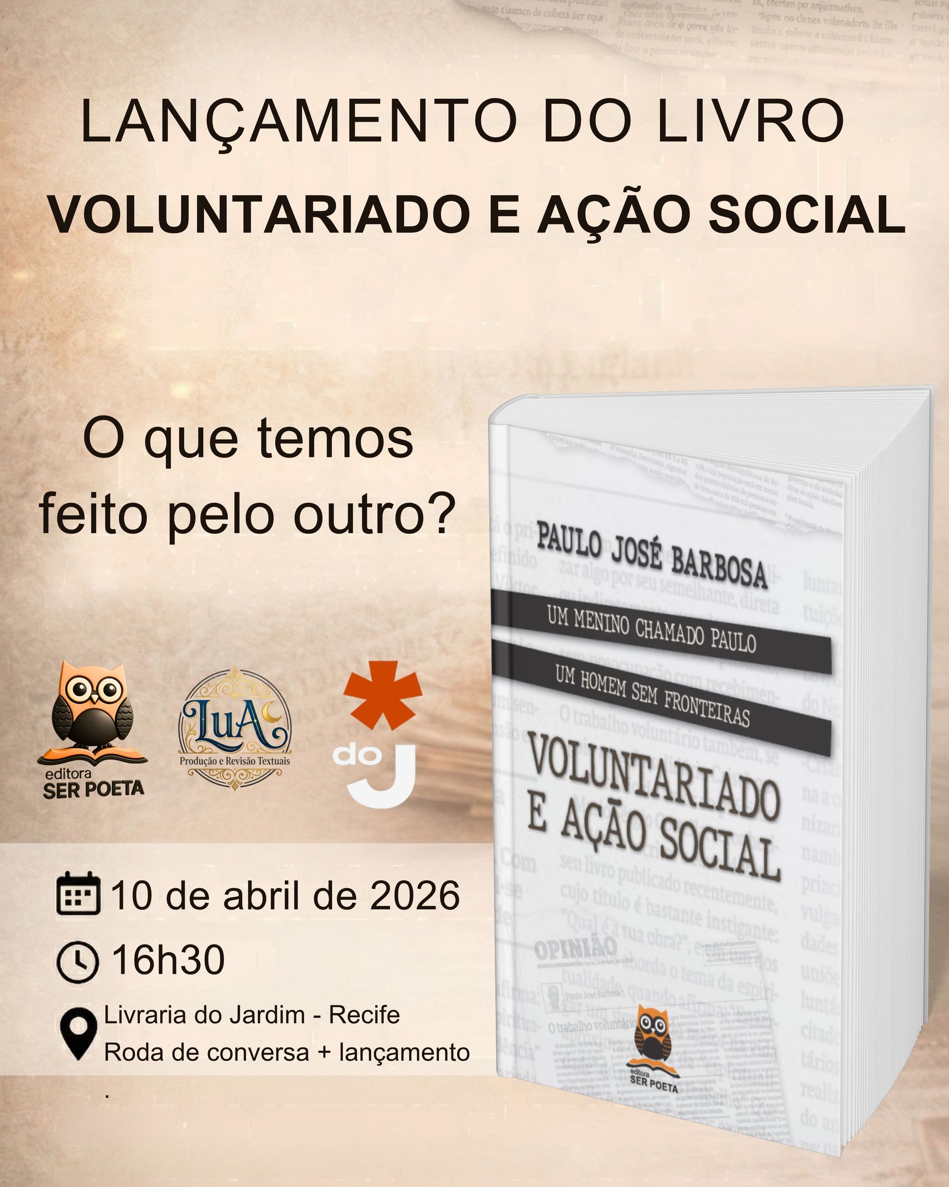 Book launch flyer for