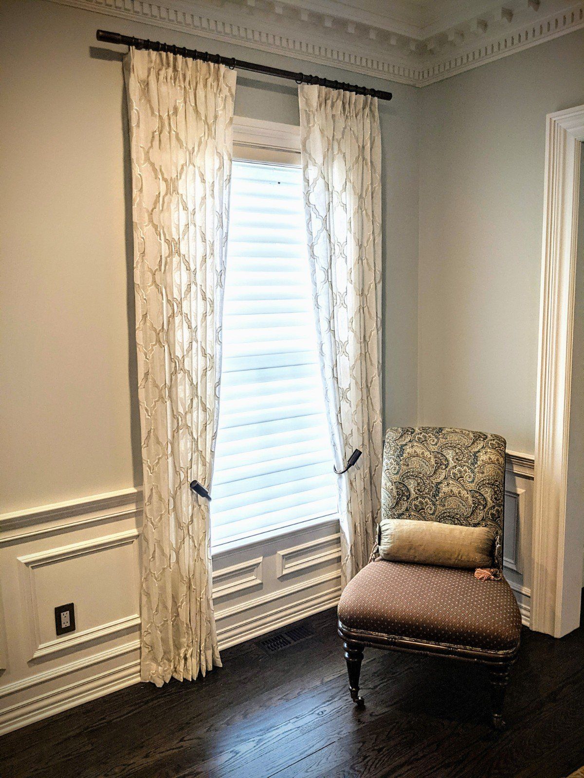 Monarch Pleat Sheers on Decorative Rod