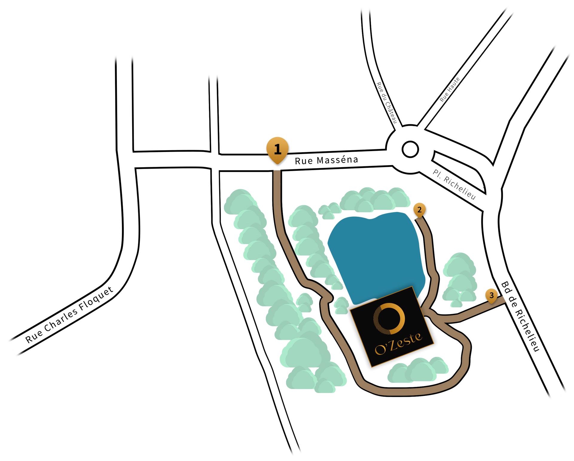 O'Zeste Location map