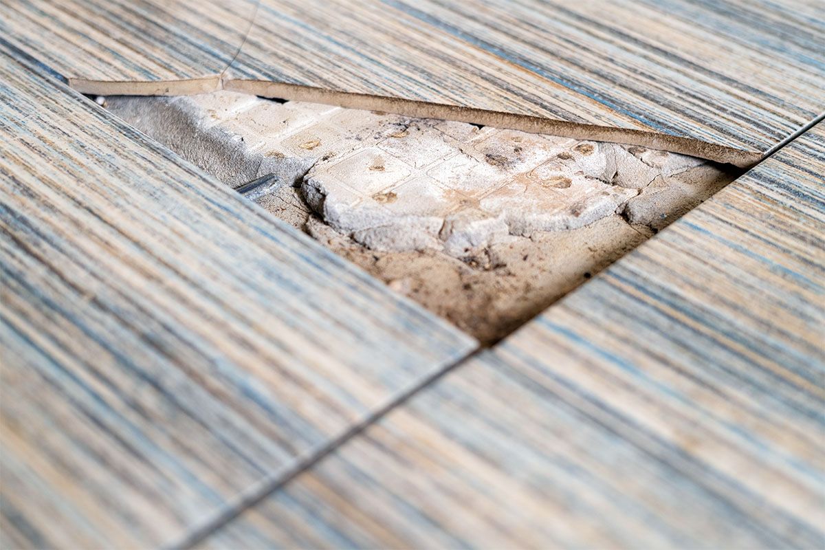 Asbestos floor tiles