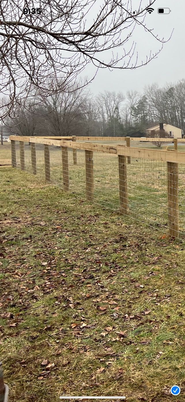 Tree And Wired Fence — Scottsville, VA — PBR Grounds LLC