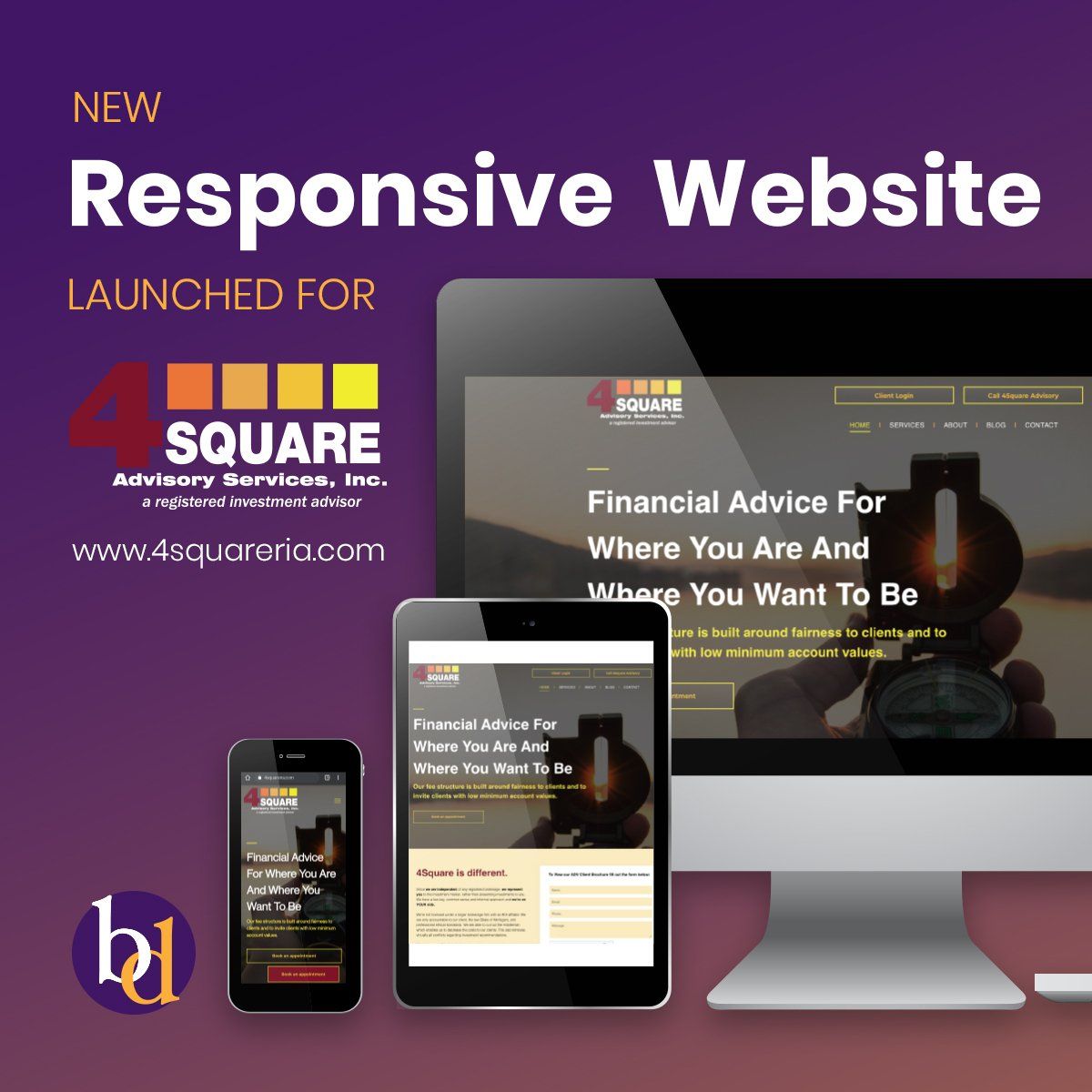 NEW RESPONSIVE WEBSITE launched for 4square Advisory Services