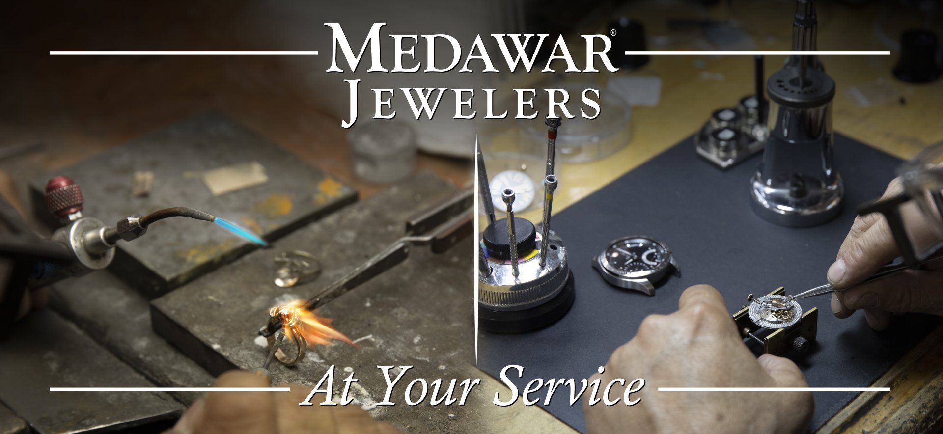 A person is working on a watch on a table.