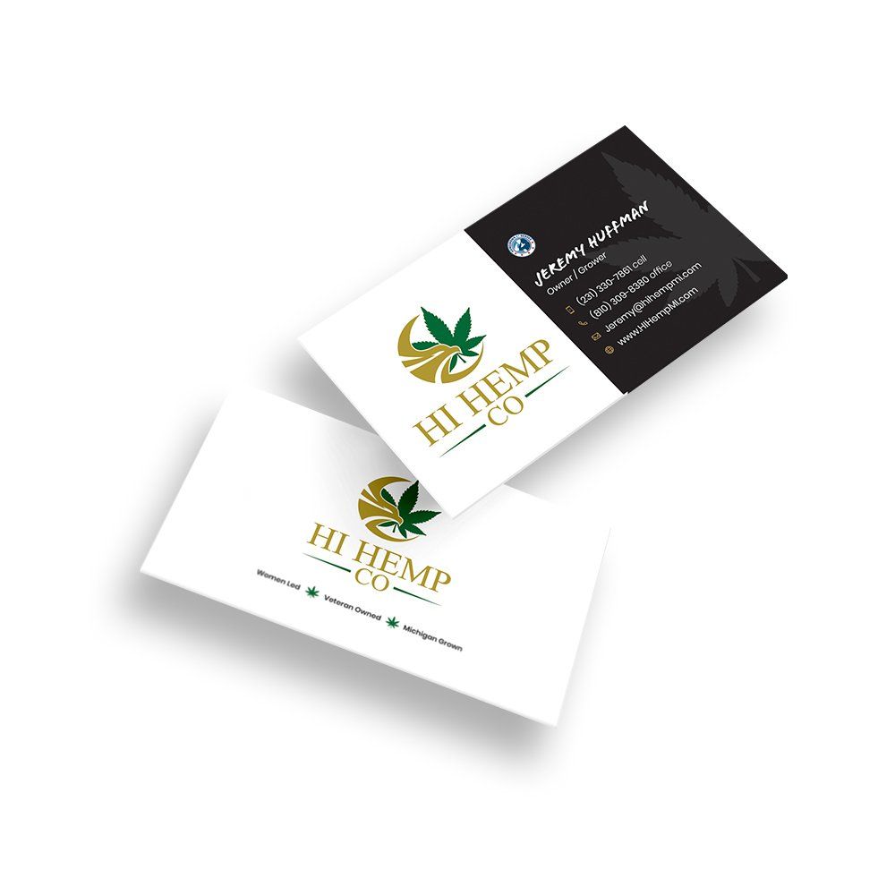 A business card for a company called hi hemp co.