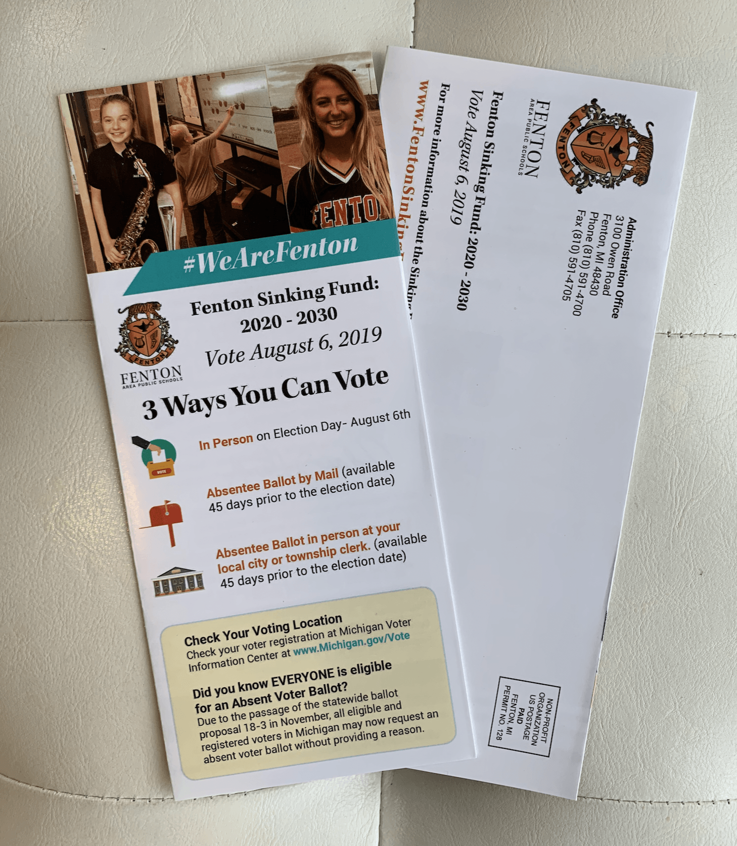 A flyer that says 3 ways you can vote on it