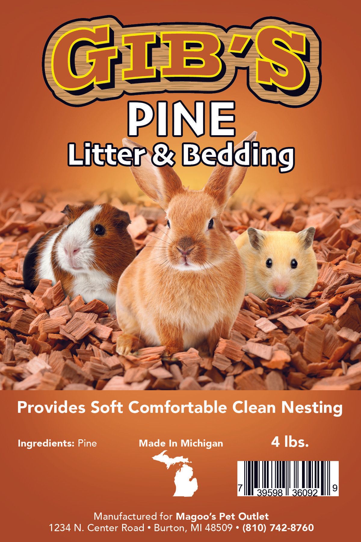 Gib 's pine litter and bedding provides soft comfortable clean nesting