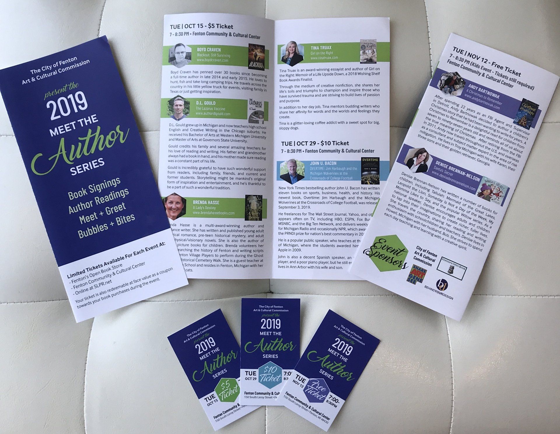 A brochure for the 2019 meet the author scams