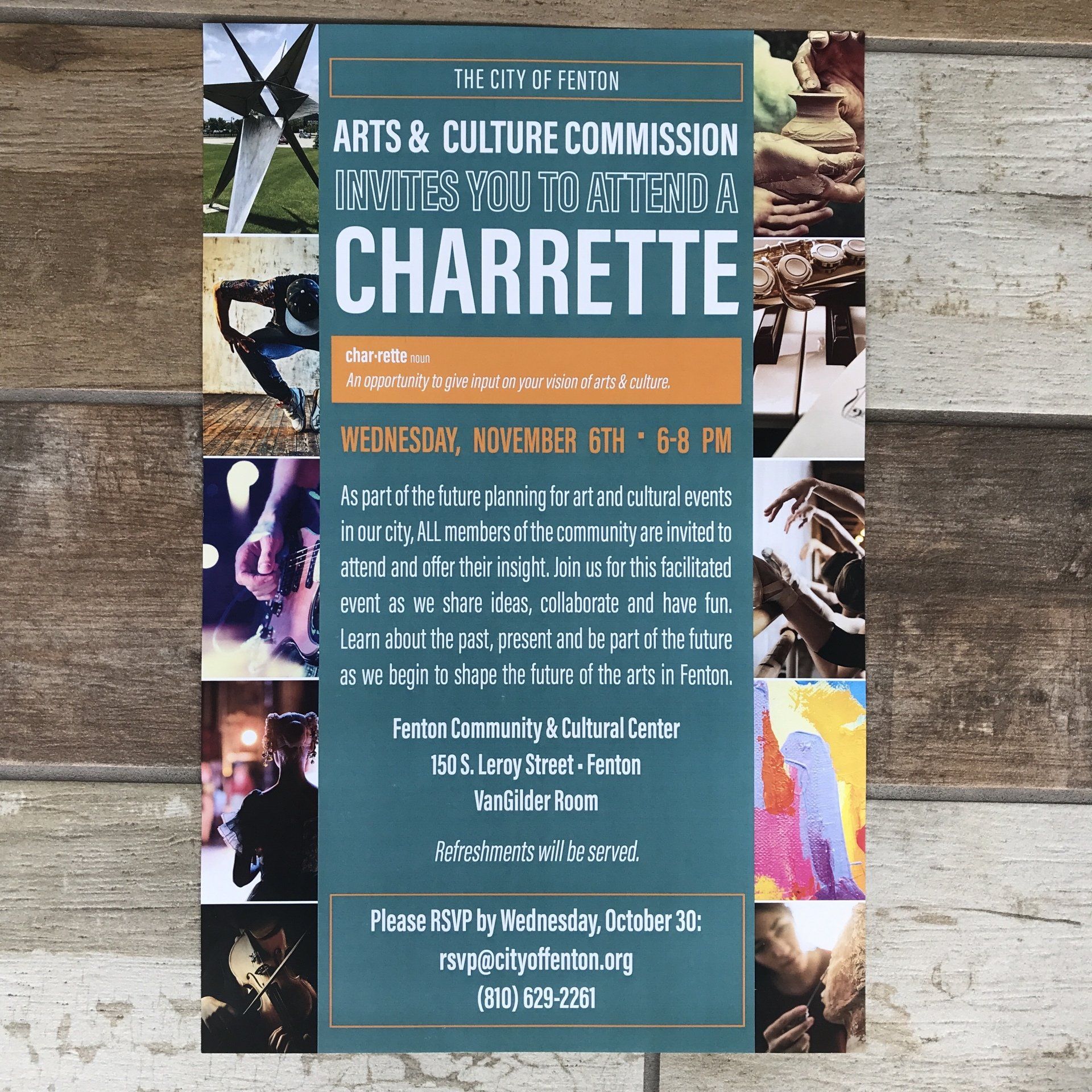 A poster for the arts and culture commission in charrette