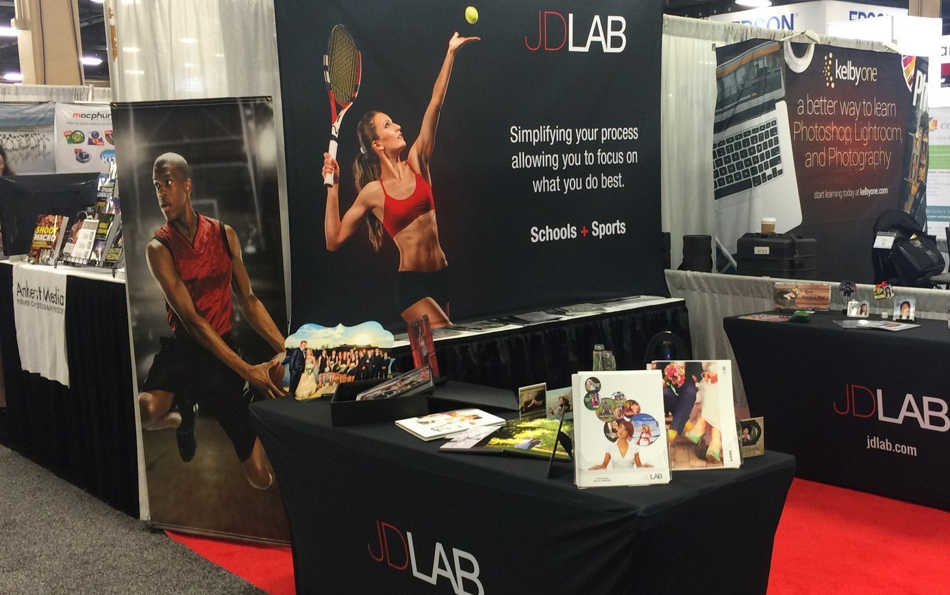 photo of the JD Lab expo booth at the WPPI Trade Show in Las Vegas, NV