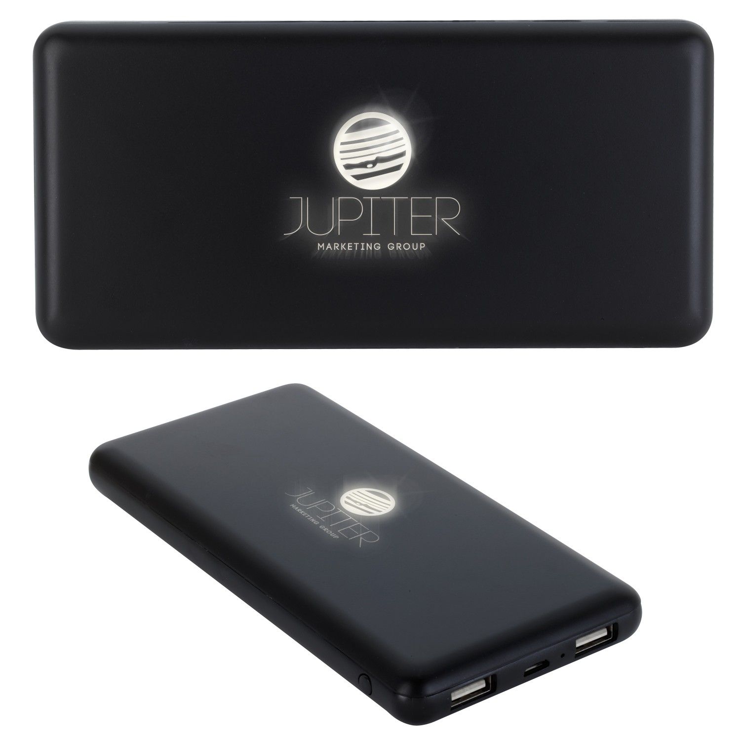 Power bank with LED logo