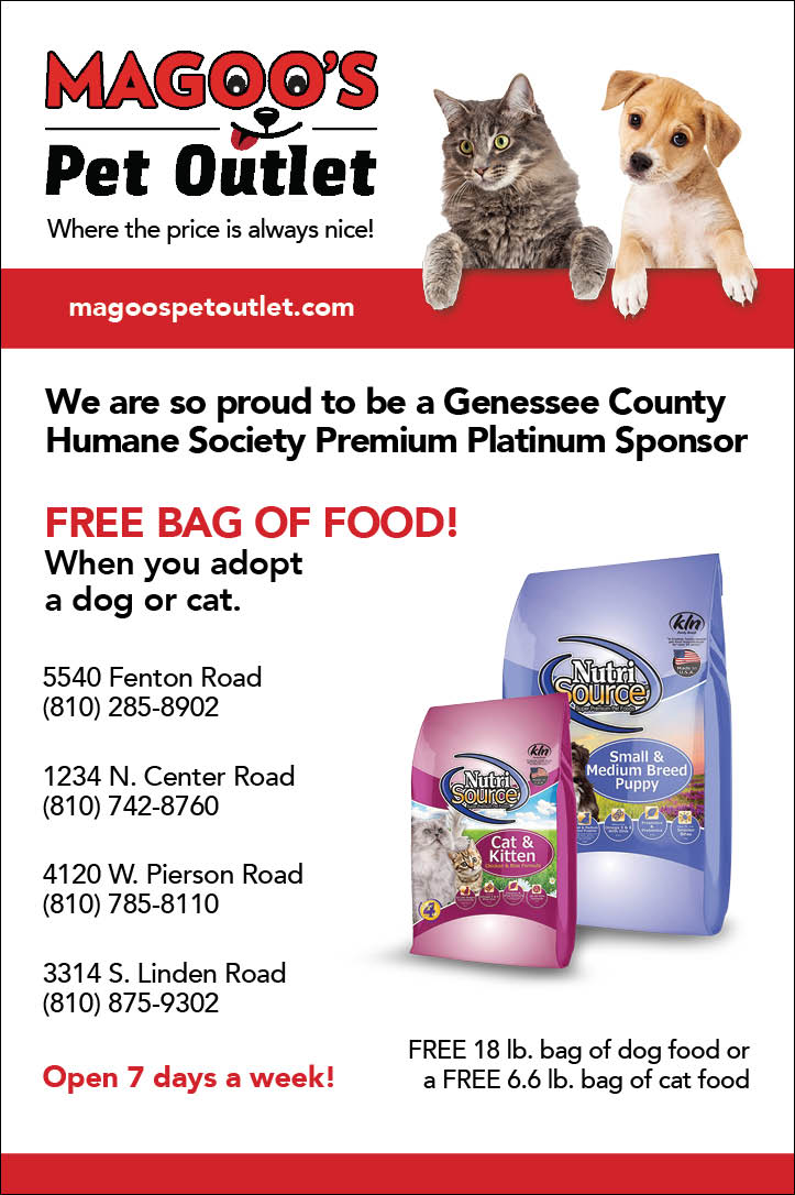 A dog and a cat are on a poster for a pet outlet.