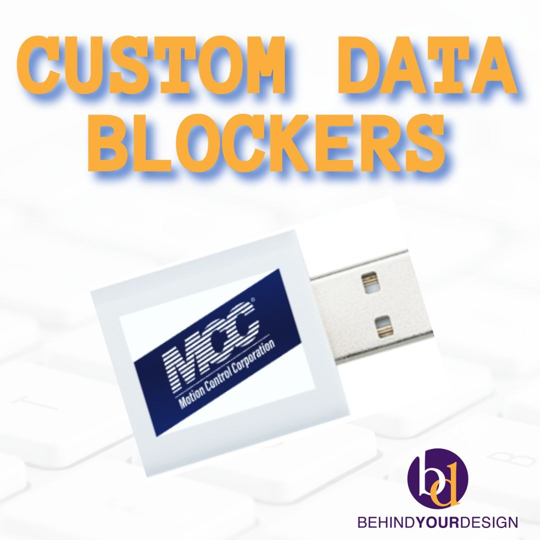 A usb flash drive with a mcc logo on it