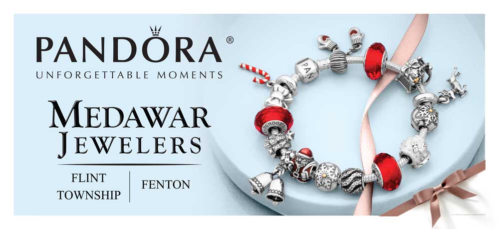 A pandora ad with a bracelet on it