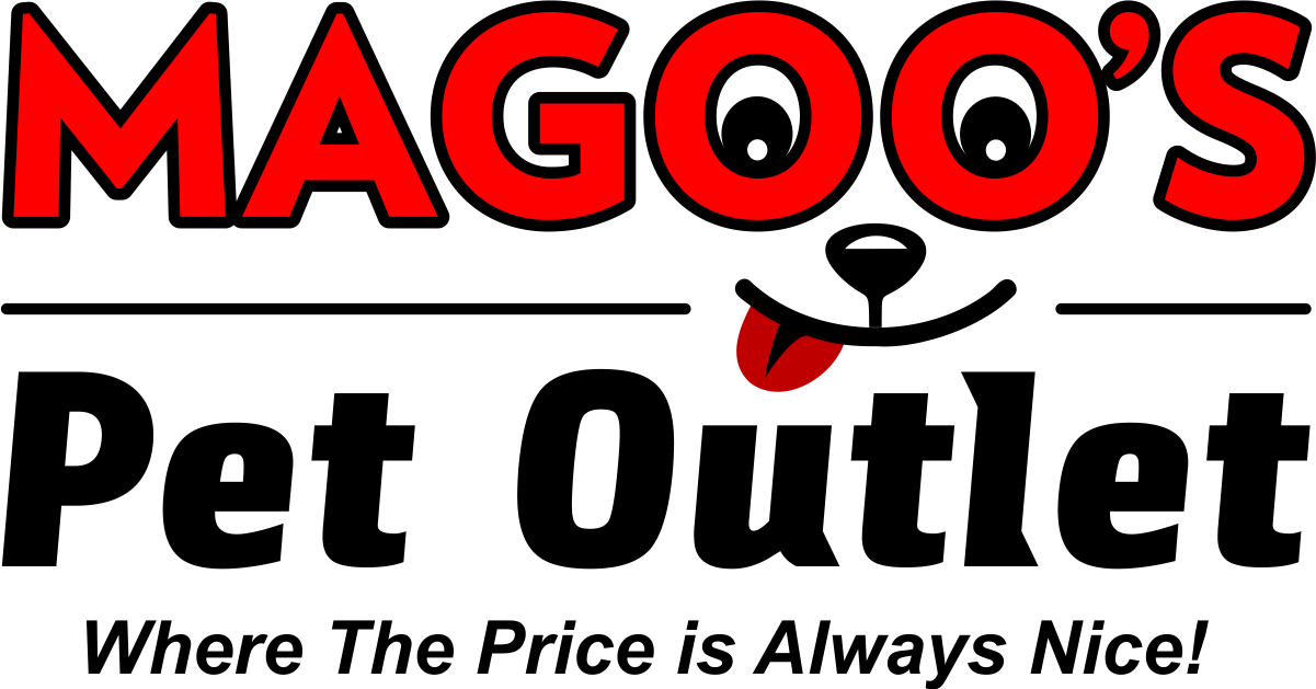 The logo for magoo 's pet outlet where the price is always nice.