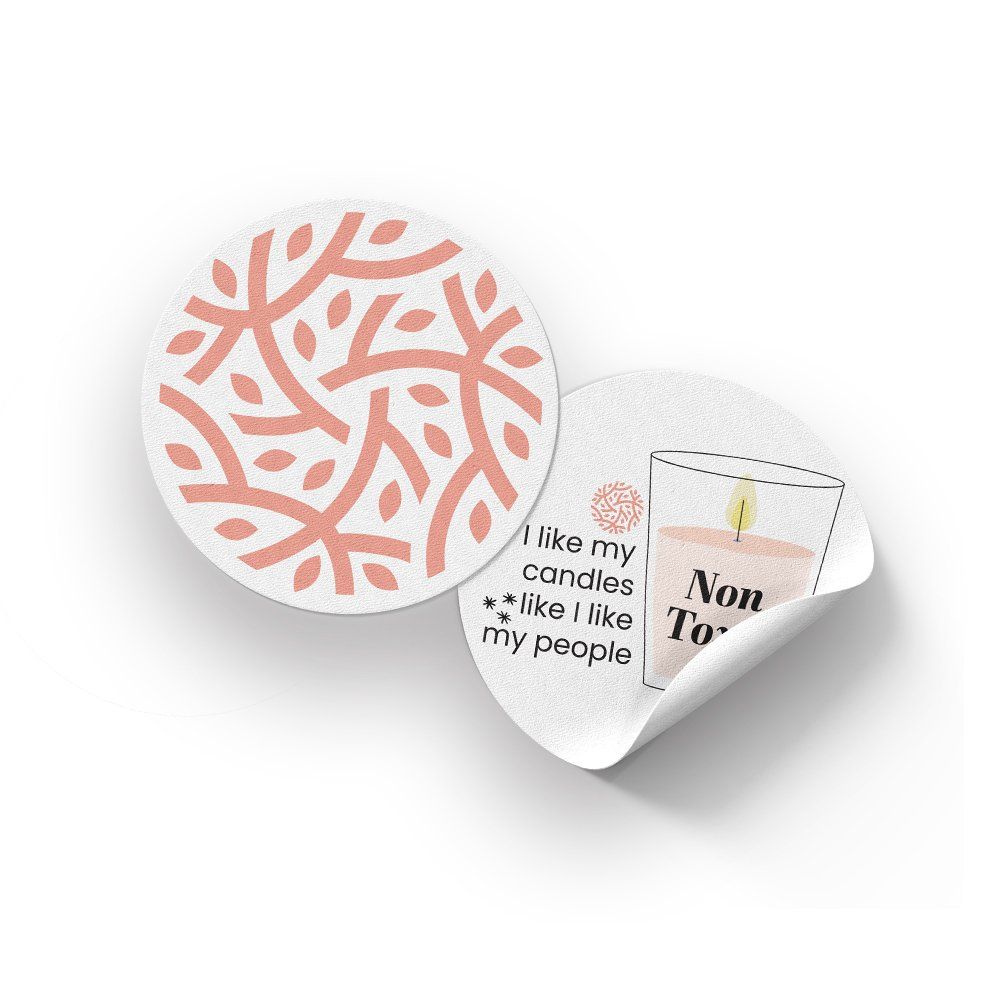 A sticker with a candle on it that says `` i like my candles like i like my people ''.