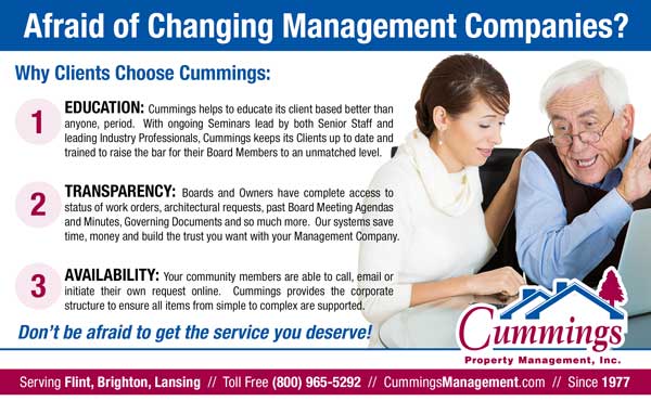 An ad for cummings shows a man and a woman looking at a laptop