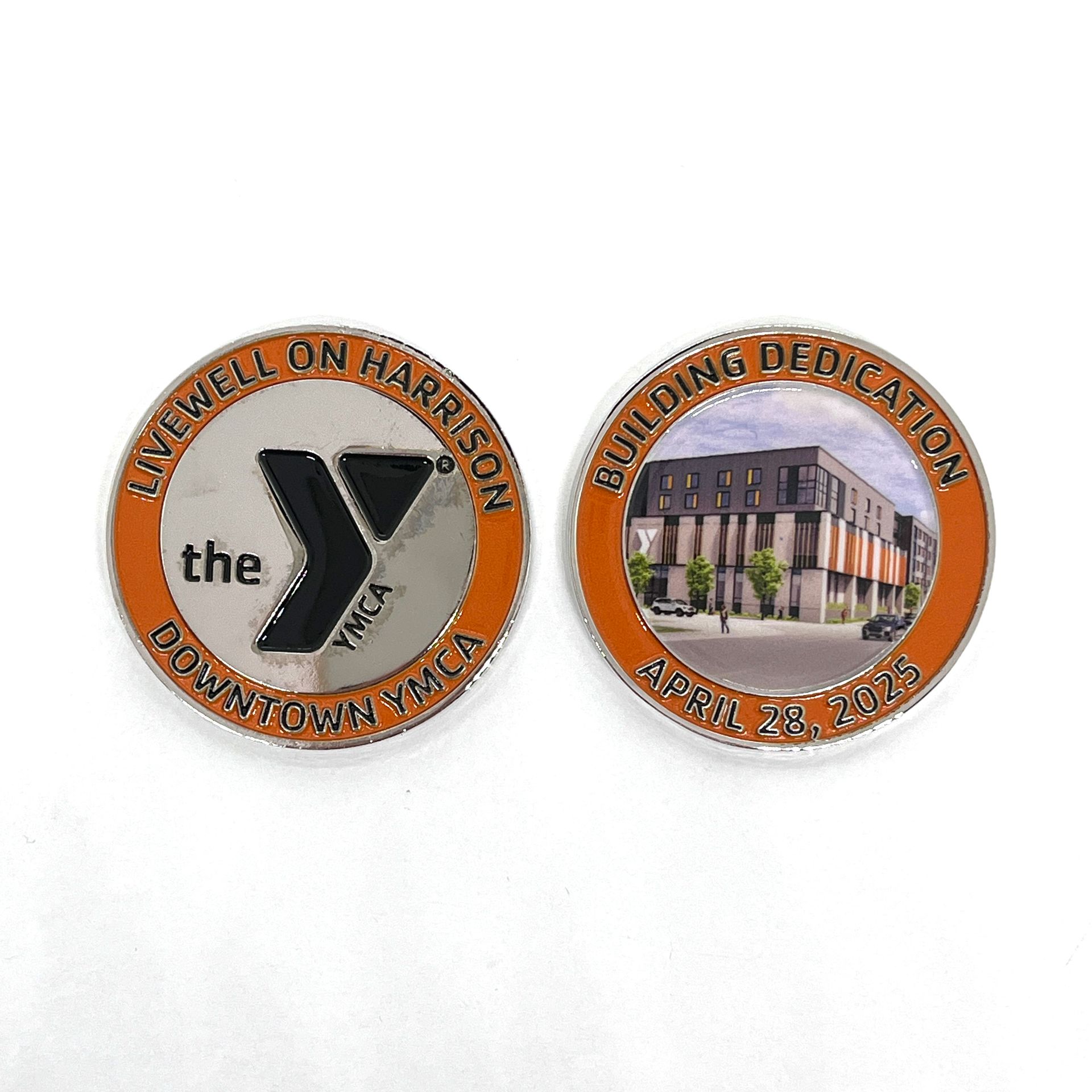 The front and back of a coin that says the y on it