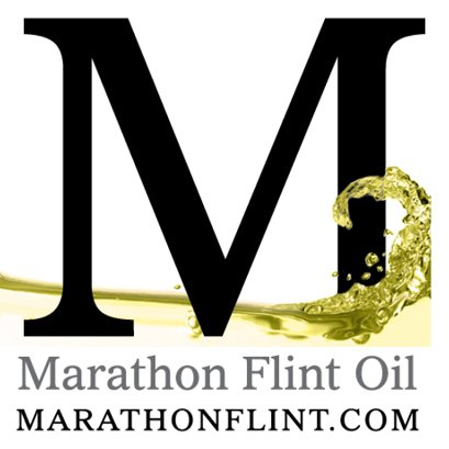 A logo for the marathon flint oil company
