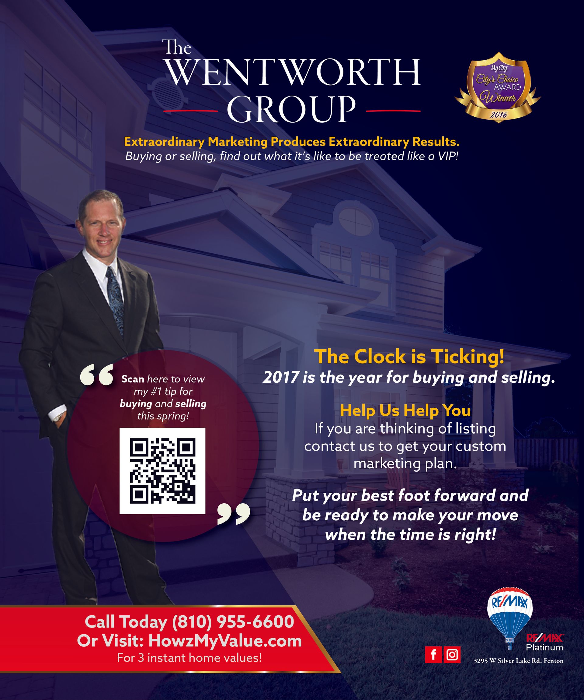An advertisement for the wentworth group shows a man in a suit and tie