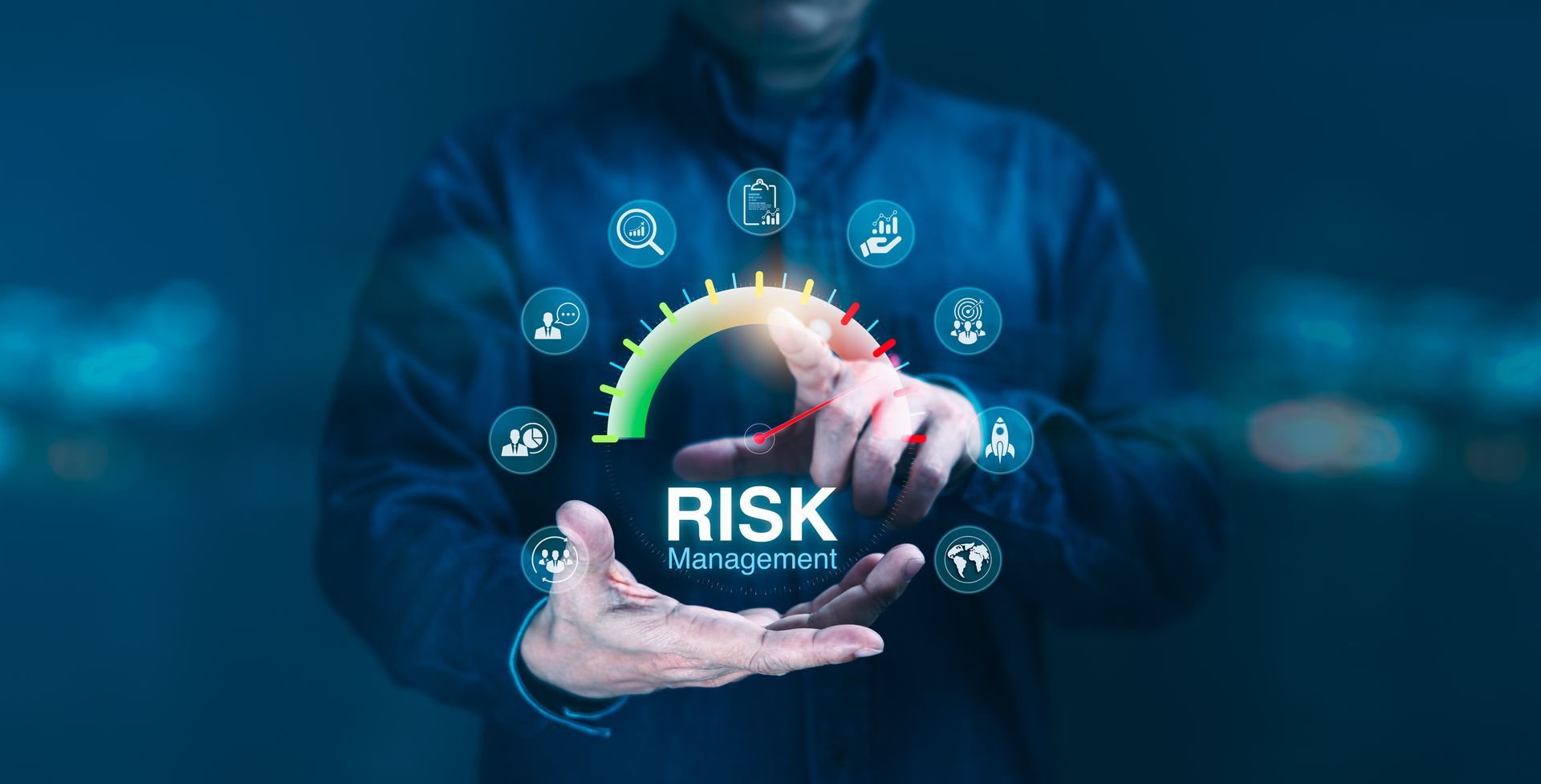 Man holding a green 'Risk Management' sign, symbolizing control and smart business decisions Man holding a green 'Risk Management' sign, symbolizing control and smart business decisions