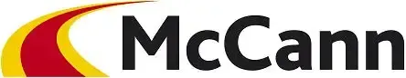 McCann logo with a stylized red and yellow curved line.