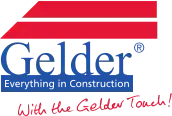 Gelder logo: blue text