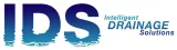 Logo for Intelligent Drainage Solutions. Dark blue IDS letters with water effect, text says 