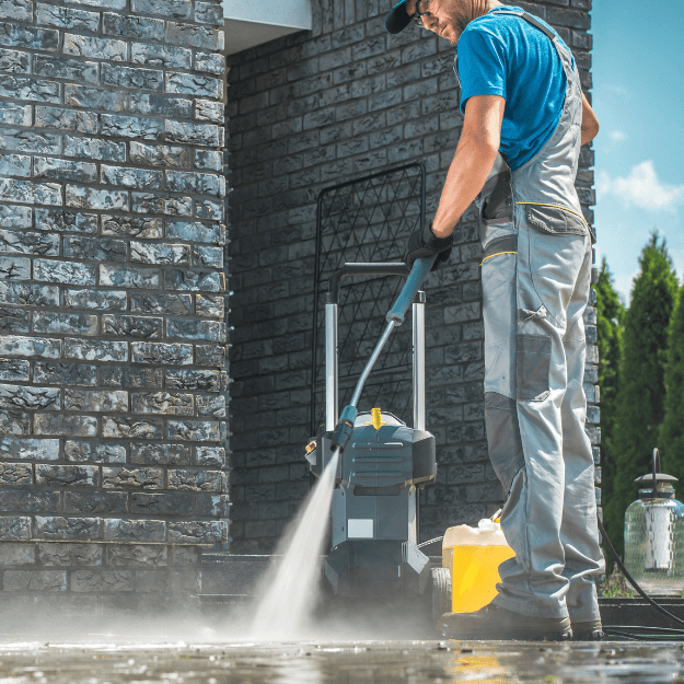 Pressure washing pavers and hardscape