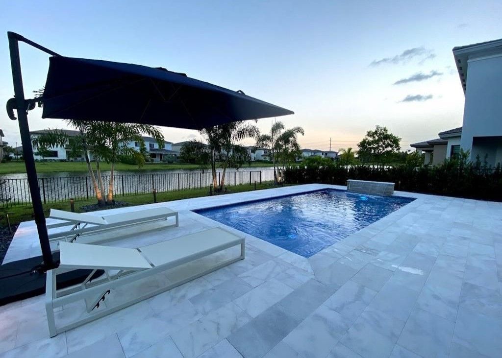 Swimming pool deck remodeling project in plantation Florida