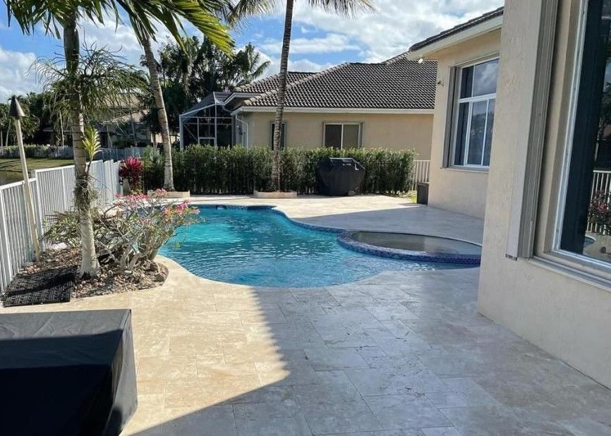 Sunrise Florida paving project with pool pavers
