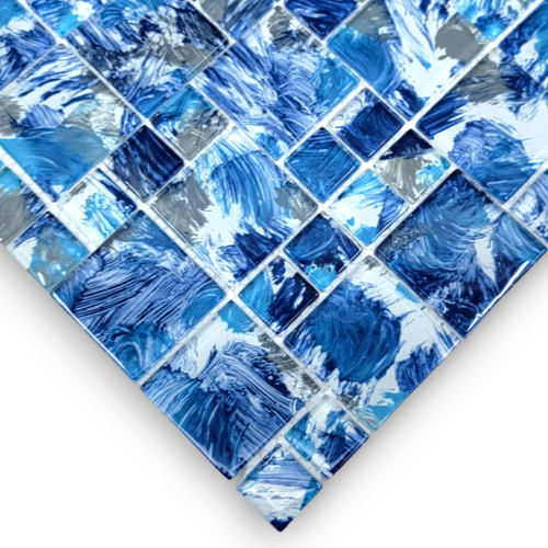 Watercolor Series glass pool tile mix