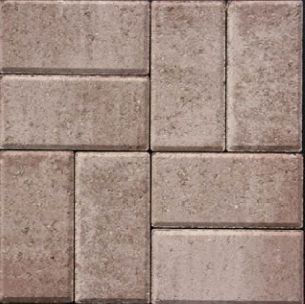 Coral and goldenrod blend paver swatch