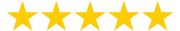 A row of yellow stars on a white background.