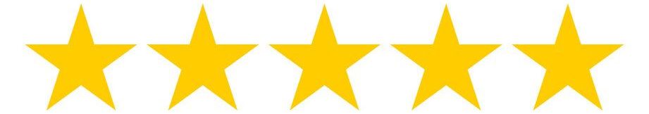 A row of yellow stars on a white background.