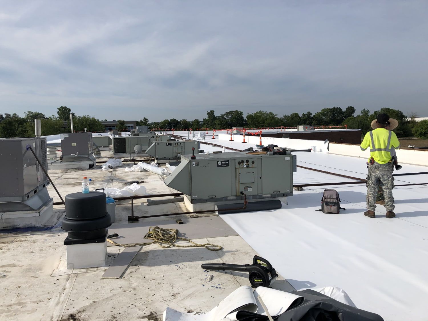 commercial roof installation for a company in hamilton county indiana