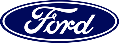 Ford logo in white script on a blue oval background