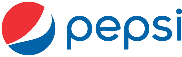 A pepsi logo on a white background