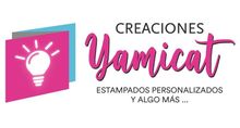 Un logotipo para una empresa llamada Creaciones Yamicat con una bombilla encima.