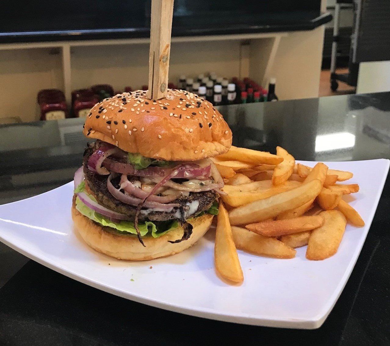 Hamburger at Pacific Cafe