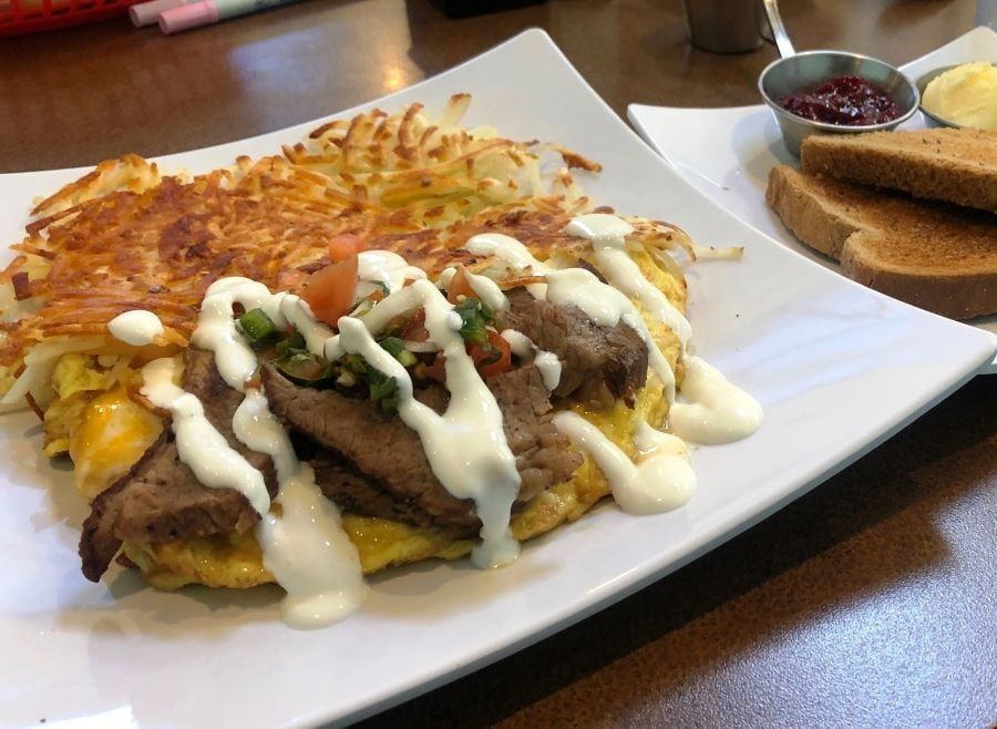 Tri-Tip Omelet looks delicious at Pacific Cafe Oxnard