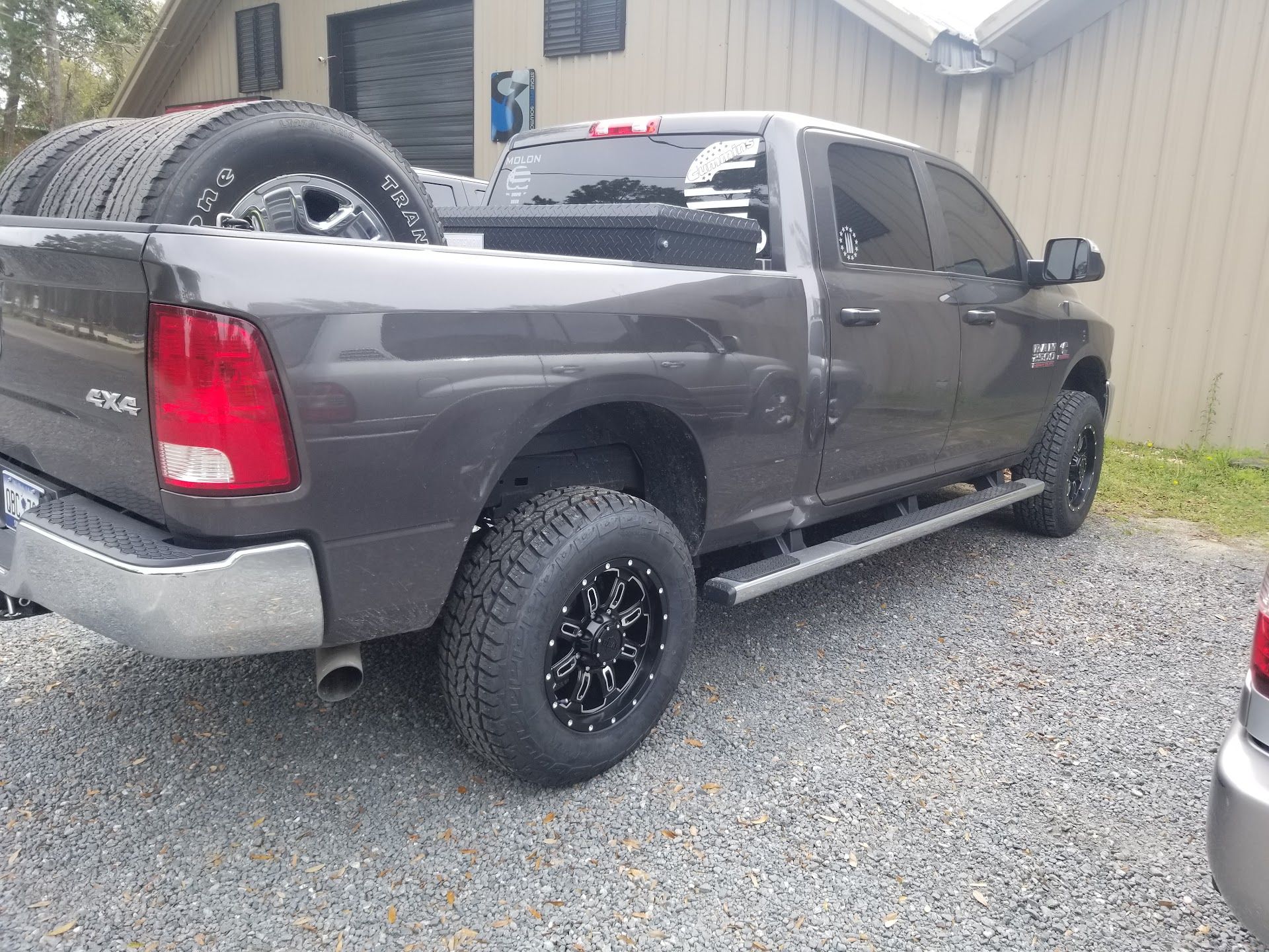 Rear View Of Pickup Truck Receiving Tire And Auto Service | Brian's Tire
