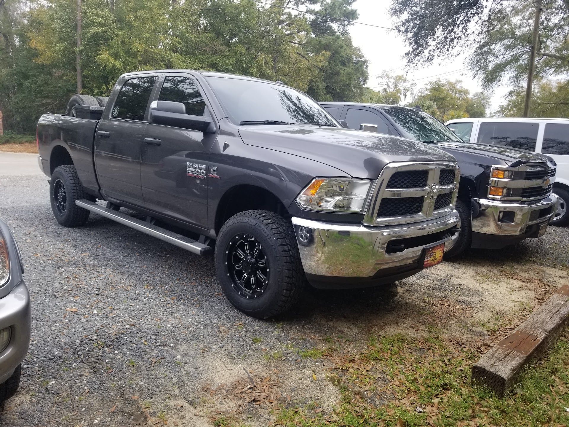Lifted Pickup Truck Parked At Brian’s Tire Service Lot | Brian's Tire
