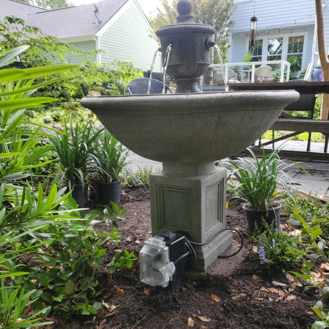 A ladder is sitting in a living room next to a television.