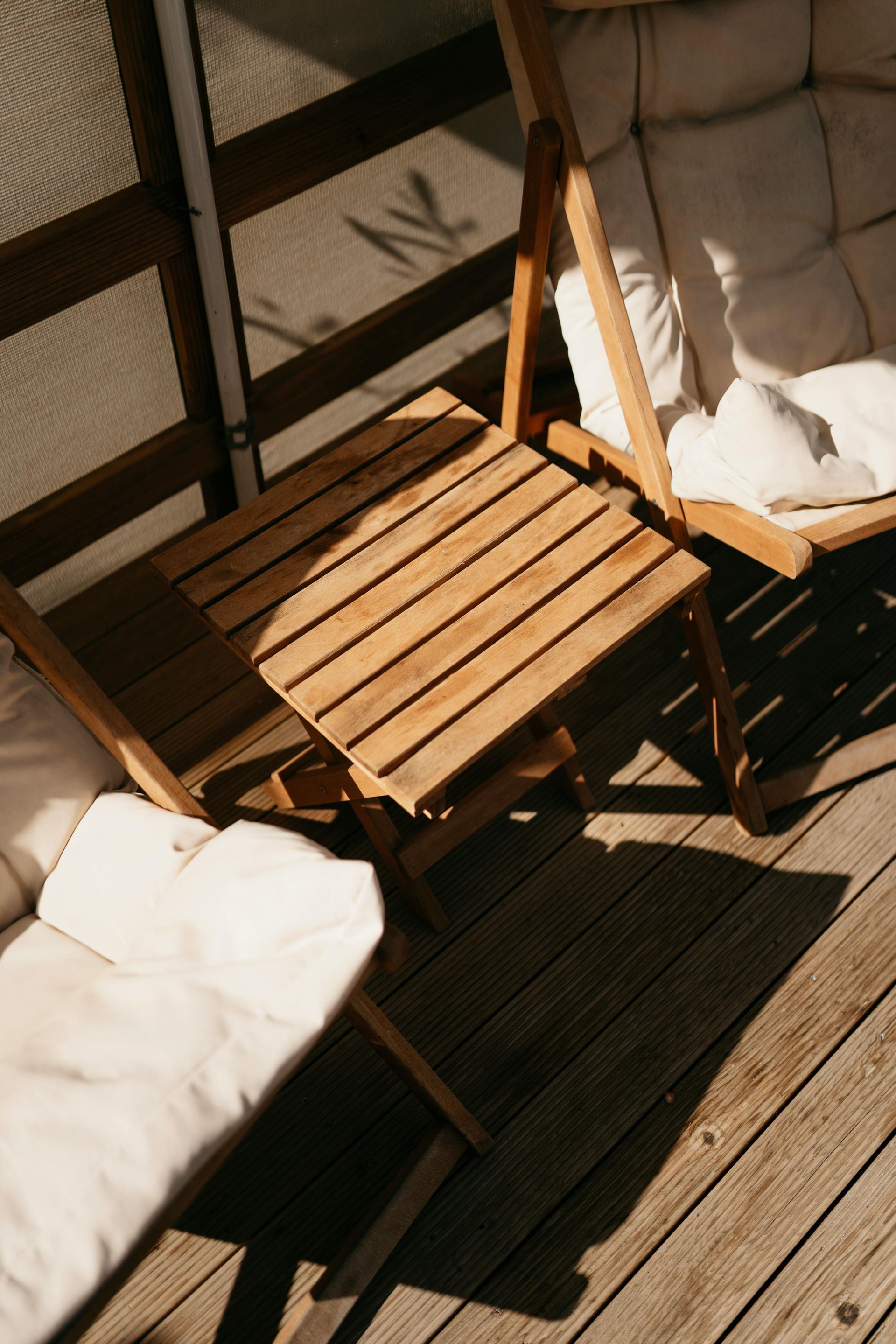 An Aerial View of a Wooden Deck With a Wire Railing — Portstyle Constructions in Nerang, NSW