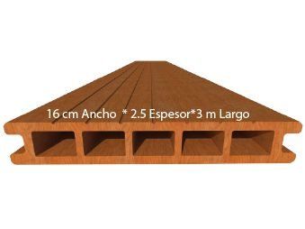 una imagen de un tablón de madera que dice 16 cm de ancho 2,5 de espesor 3 m de largo