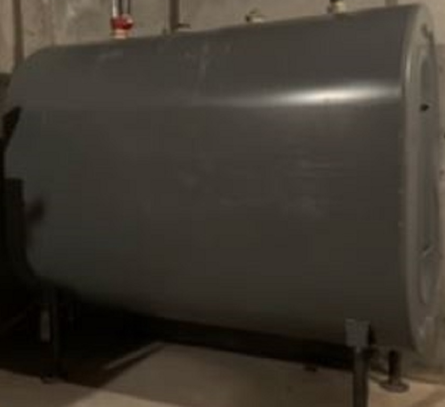 black oil tank in the warehouse