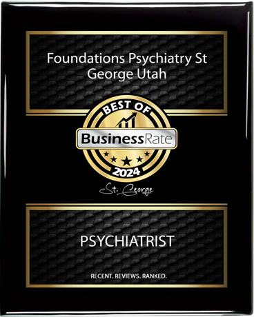 A plaque that says foundations psychiatric st george utah