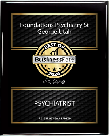 A plaque that says foundations psychiatric st george utah