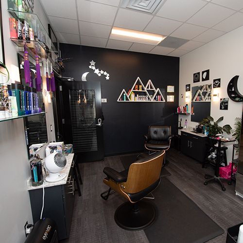 There is a chair in the middle of the room.